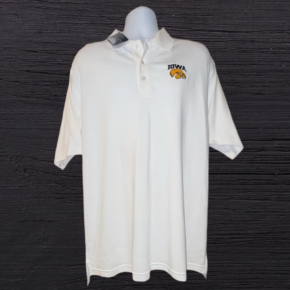 Iowa Hawkeyes UltraClub Micro Pima Polo Shirt Men’s Large White